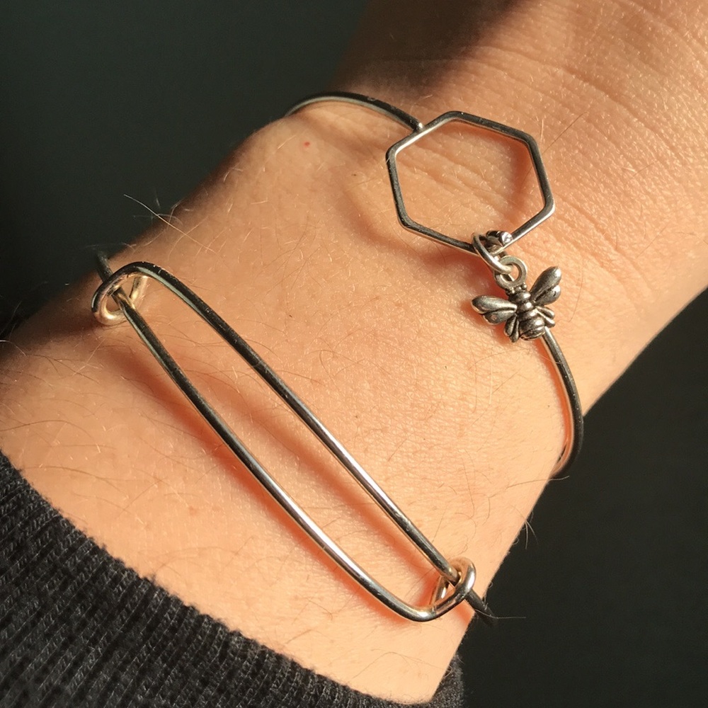 4/$25 BN geometric dainty bee bangles